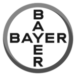 logo bayer blanco y negro